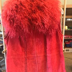 Red suede jacket and vest